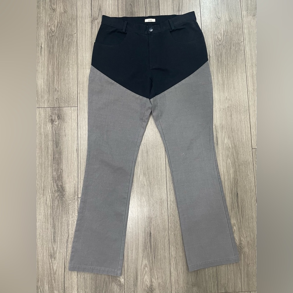 O.Files Men’s Two-Tone Pants Black & Gray‎ Bootcut Size Large